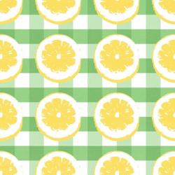 Lemon on Green Gingham | Obraz na stenu