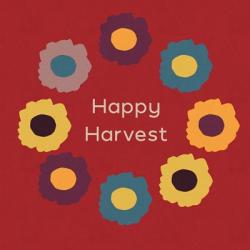 Happy Harvest on Red | Obraz na stenu
