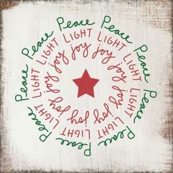 Peace, Light, Joy - Red and Green | Obraz na stenu