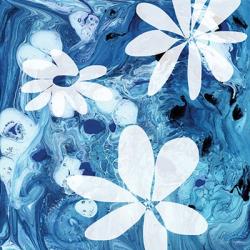 Blue with Flowers | Obraz na stenu