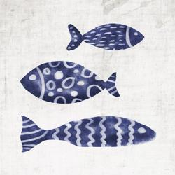Blue Fish on Beige | Obraz na stenu