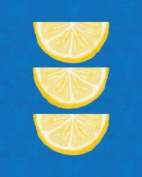 Lemon Wedges on Blue | Obraz na stenu