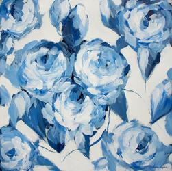 Blue and White Roses | Obraz na stenu