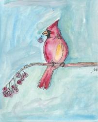 Cardinal on a Branch | Obraz na stenu