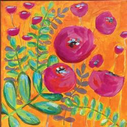 Orange Floral | Obraz na stenu
