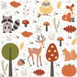 Fall Tree & Animal Pattern | Obraz na stenu