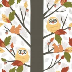 Fall Owls in a Tree | Obraz na stenu