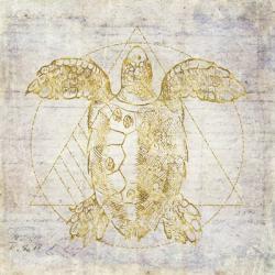 Turtle Geometric Gold | Obraz na stenu