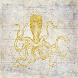 Octopus Geometric Gold | Obraz na stenu