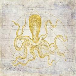 Octopus Geometric Gold | Obraz na stenu
