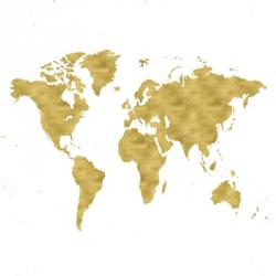 World Map Burnished Gold | Obraz na stenu