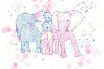 Happy Elephant Family | Obraz na stenu