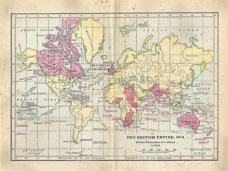 Vintage British Empire Map | Obraz na stenu