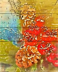 Pinecone and Berries | Obraz na stenu