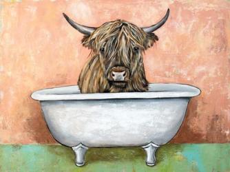 Bathtime Highland Cow | Obraz na stenu