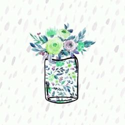 Mason Jar Florals | Obraz na stenu