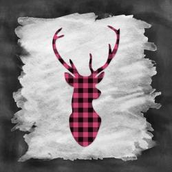 Pink Plaid Deer | Obraz na stenu