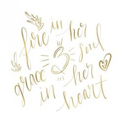 Fire in Her Soul Gold | Obraz na stenu