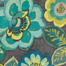 Floral Assortment Teal on Dark Grey Crop I | Obraz na stenu