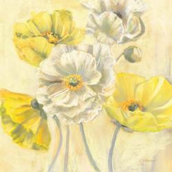 Gold and White Contemporary Poppies I | Obraz na stenu