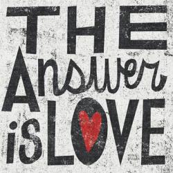 The Answer is Love Grunge Square | Obraz na stenu