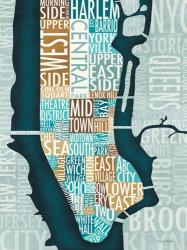 Manhattan Map Blue Brown | Obraz na stenu