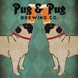 Pug and Pug Brewing Square | Obraz na stenu
