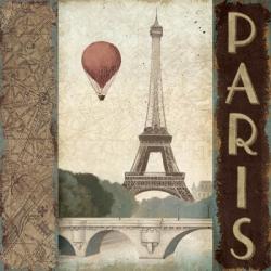 City Skyline Paris Vintage Square | Obraz na stenu