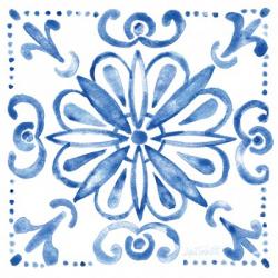 Tile Stencil IV Blue | Obraz na stenu