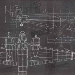 Plane Blueprint II | Obraz na stenu