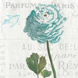Floral Messages on Wood II Blue | Obraz na stenu