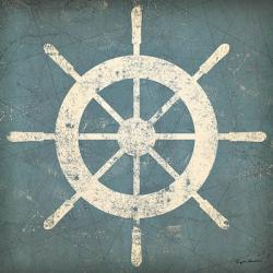 Nautical Shipwheel Blue | Obraz na stenu