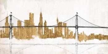Bridge and Skyline Gold | Obraz na stenu