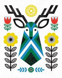 Folk Lodge Deer II | Obraz na stenu