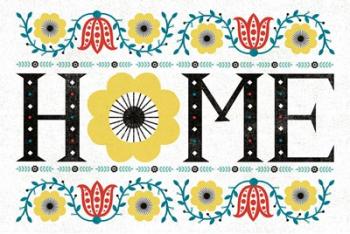 Folk Lodge Home V2 Teal | Obraz na stenu