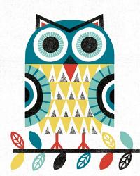 Folk Lodge Owl V2 Teal | Obraz na stenu