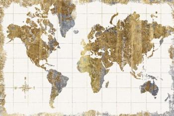 Gilded Map Linen | Obraz na stenu
