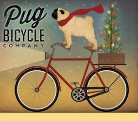 Pug on a Bike Christmas | Obraz na stenu