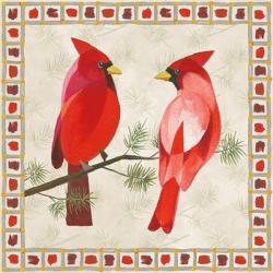 Festive Birds Two Cardinals | Obraz na stenu