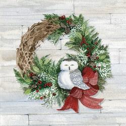 Holiday Wreath II on Wood | Obraz na stenu