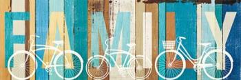 Beachscape Bicycle Family | Obraz na stenu