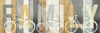 Beachscape Bicycle Family Gold Neutral | Obraz na stenu