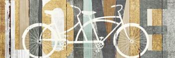 Beachscape Tandem Bicycle Love Gold Neutral | Obraz na stenu