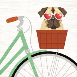 Beach Bums Pug Bicycle I | Obraz na stenu