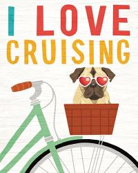 Beach Bums Pug Bicycle I Love | Obraz na stenu