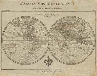 Map of the World Sepia | Obraz na stenu