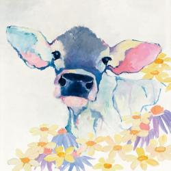 Bessie with Flowers | Obraz na stenu