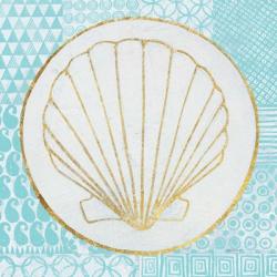 Summer Shells II Teal and Gold | Obraz na stenu