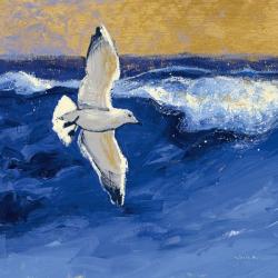 Seagulls with Gold Sky II | Obraz na stenu