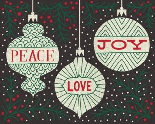Jolly Holiday Ornaments Peace Love Joy | Obraz na stenu